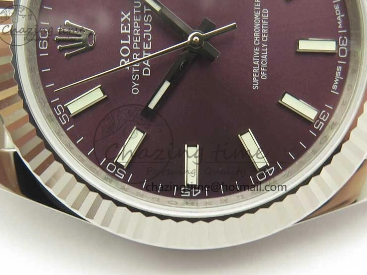 MiroTime 0215 DateJust 126334 SS REF 1:1 Best Edition Purple Dial Stick Markers on New version Jubilee Bracelet A TopPick 3422